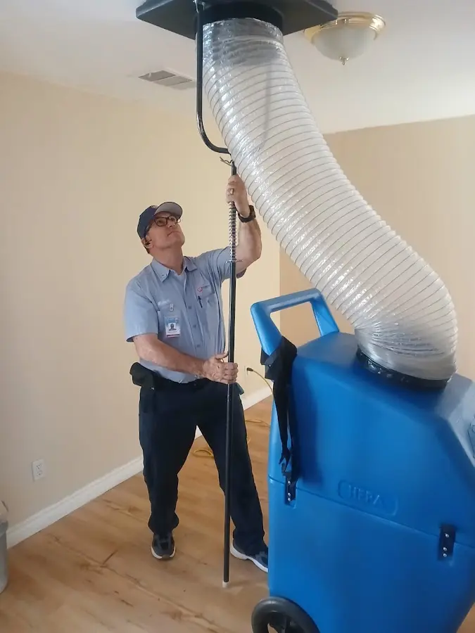 Mini Split Installation technician using HEPA equipment in Ontario